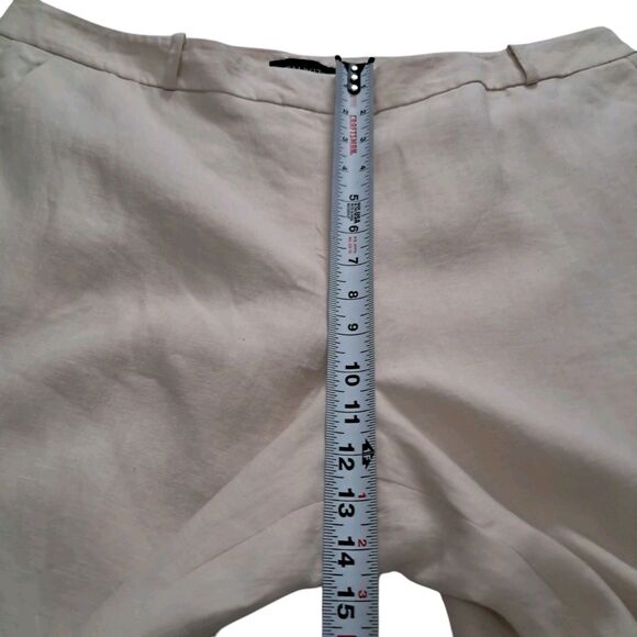 Talbots 100% Linen Pants Women's 18 Beige High Rise Wide Leg Lined Work Career - Picture 12 of 13